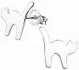Boucles d oreilles chat en argent 925 - adorable