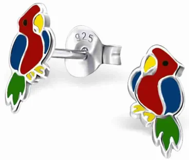 Mon-bijou - H22415 - Boucle d'oreille perroquet en argent 925/1000