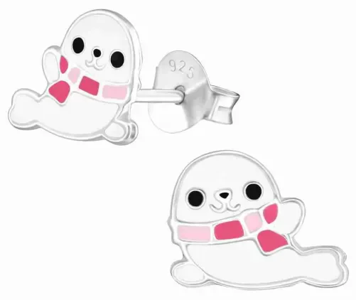 Boucles d oreilles bébé phoque en argent 925 - bijou tendre et marin