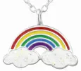 Collier argent 925  iris  - pendentif arc-en-ciel et cristaux multicolores