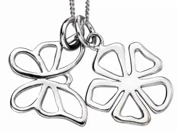 Mon-bijou - D4099 - Collier fleur et papillon en argent 925/1000