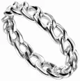 Bague chaîne souple  maillon éternel  en argent massif 925