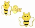 Boucles d oreilles abeille  mélia  en argent 925 plaqué or