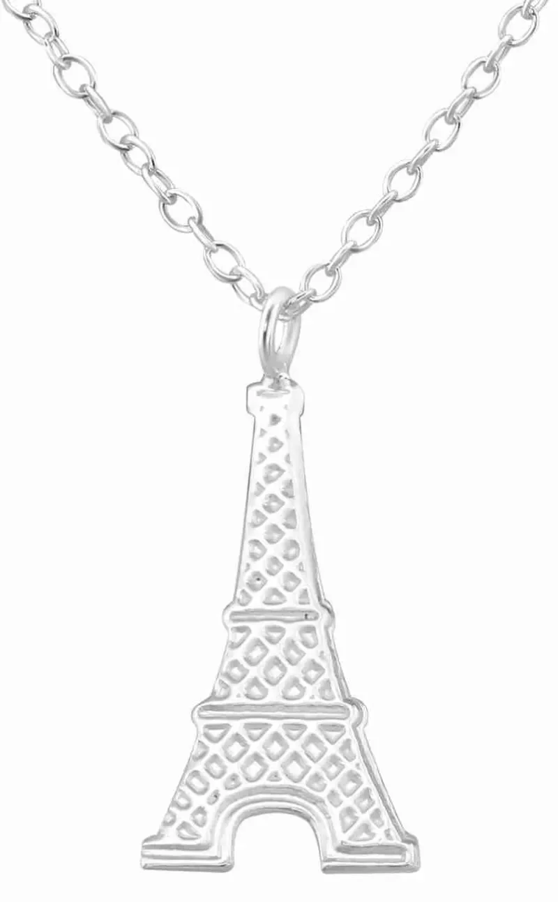 Collier  éclat de paris  - pendentif tour eiffel argent massif 925