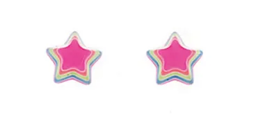 Boucle d'oreille étoile arc-en-ciel en argent 925/1000