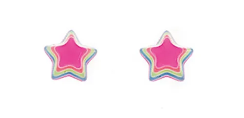 Boucle d'oreille étoile arc-en-ciel en argent 925/1000