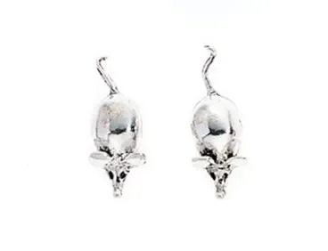 Boucle d'oreille souris en argent 925/1000