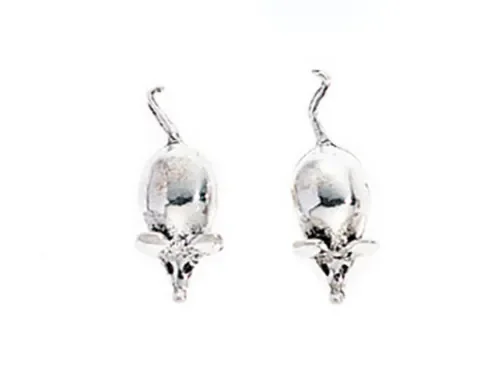 Boucle d'oreille souris en argent 925/1000