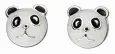 Boucles d oreilles panda  tendresse  en argent massif 925