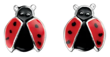 Mon-bijou - D918 - Boucle d'oreille coccinelle en argent 925/1000