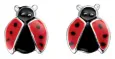 Boucles d oreilles coccinelle porte-bonheur en argent 925 ✨chance