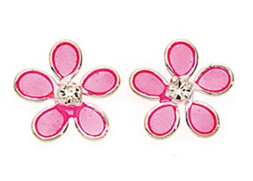 Boucle d'oreille fleur en argent 925/1000