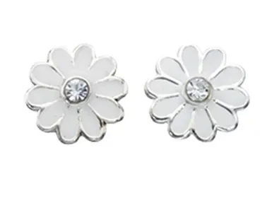 Boucle d'oreille fleur en argent 925/1000