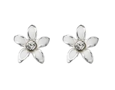 Boucle d'oreille fleur en argent 925/1000