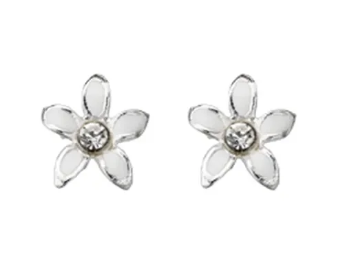 Boucle d'oreille fleur en argent 925/1000
