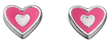 Boucle d'oreille coeur en argent 925/1000