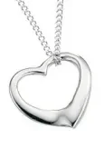 Collier cœur élégant en argent massif 925