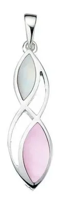 Collier  éclat rosé  - nacre véritable et argent massif 925