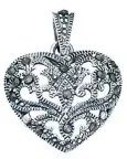 Collier cœur  éclat d amour  en argent massif 925