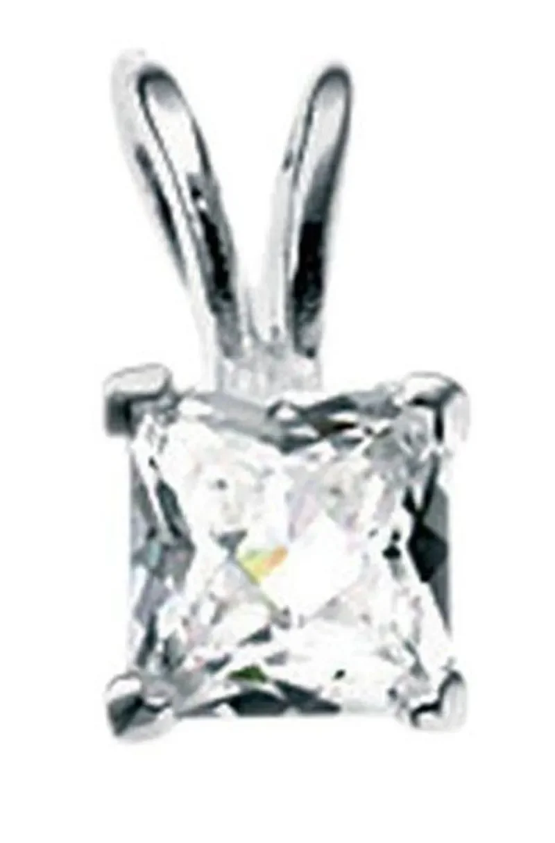 Collier solitaire étincelant  aura  - argent 925 zirconium