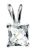 Collier solitaire étincelant  aura  - argent 925 zirconium