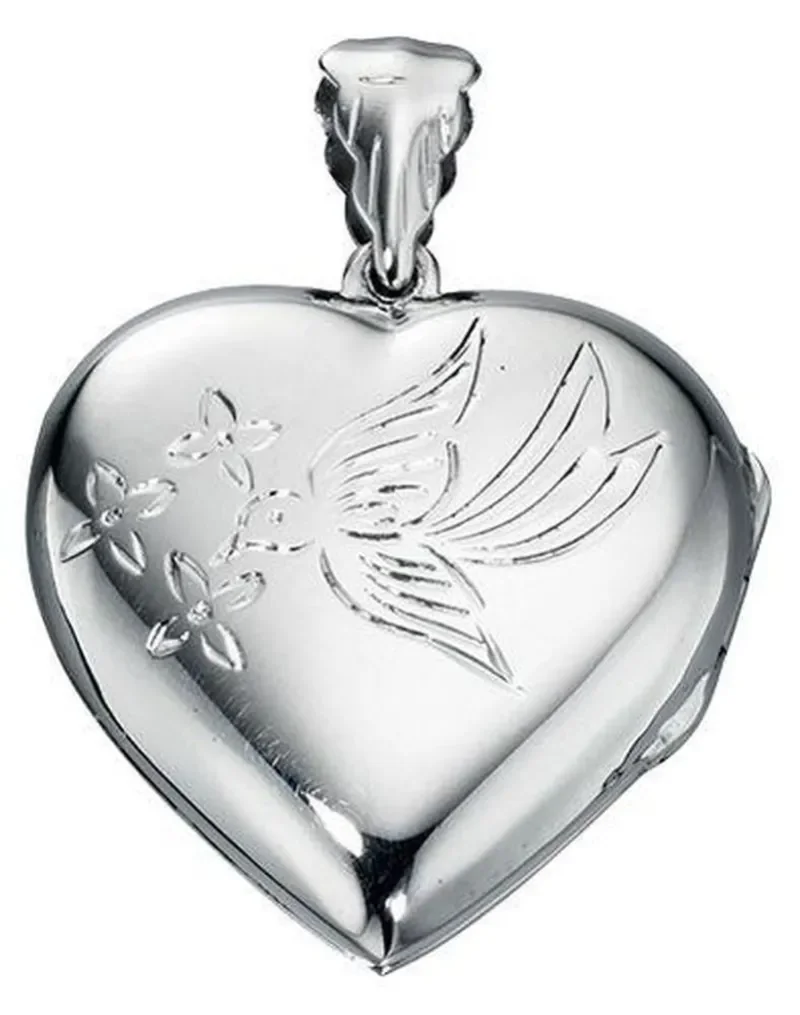 Collier cœur médaillon porte-photo personnalisable en argent 925