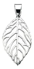 Collier argent feuille ciselée  gaïa