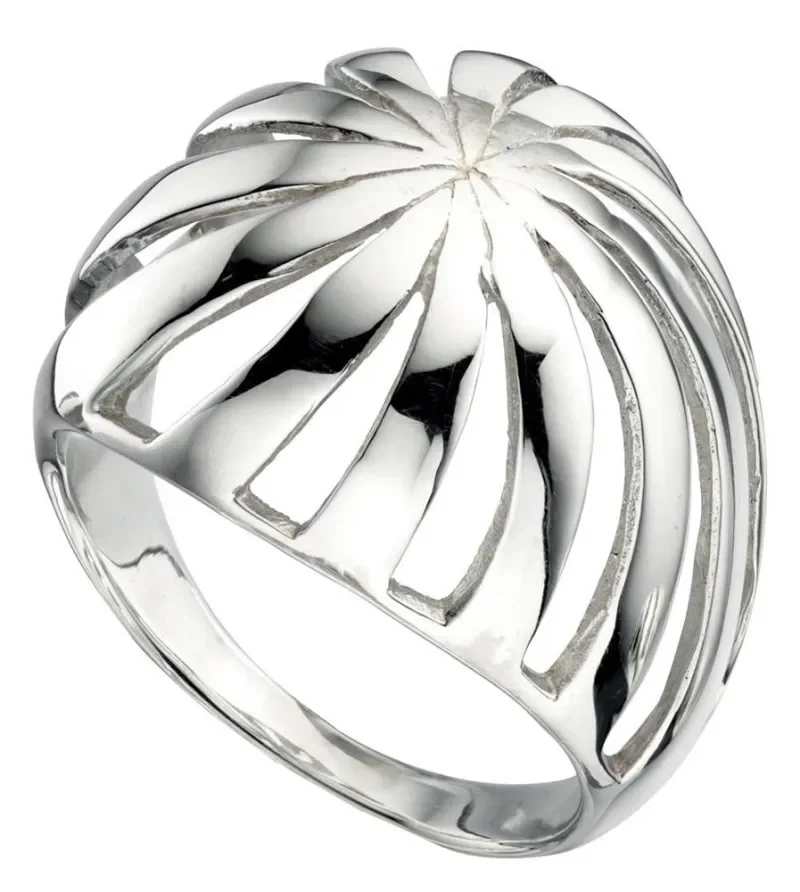 Bague aura sculpturale en argent massif 925