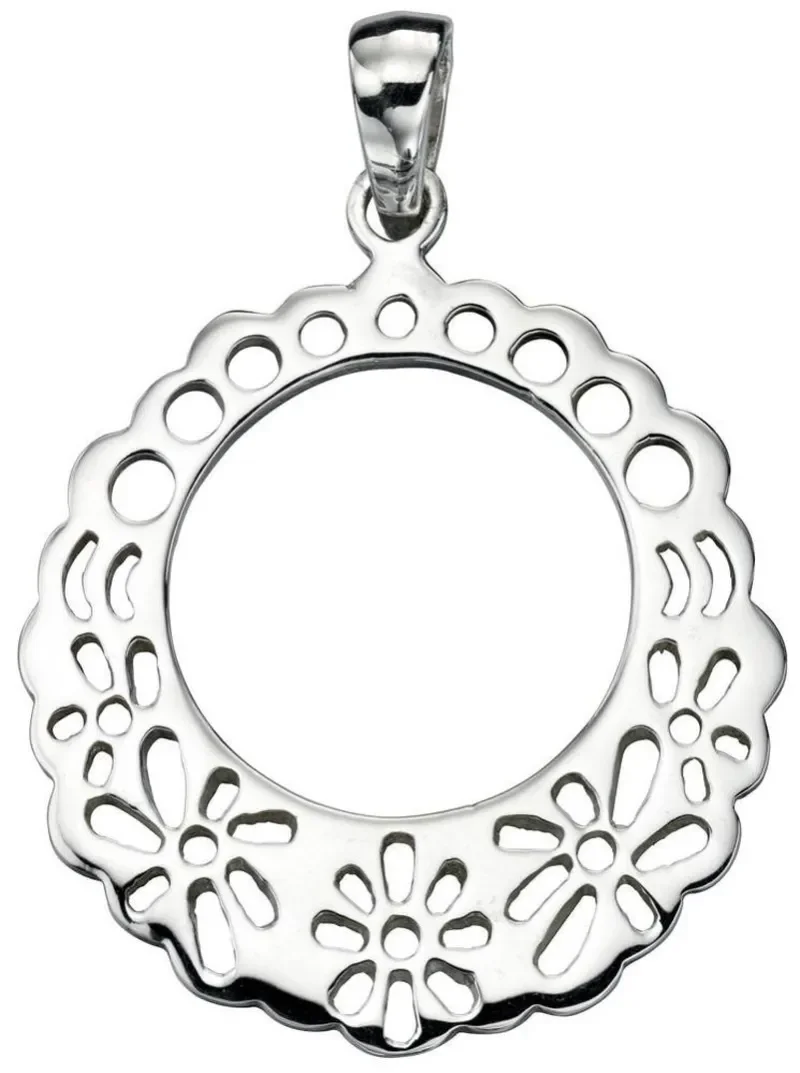 Collier pendentif  irisa  - motifs ajourés en argent massif 925