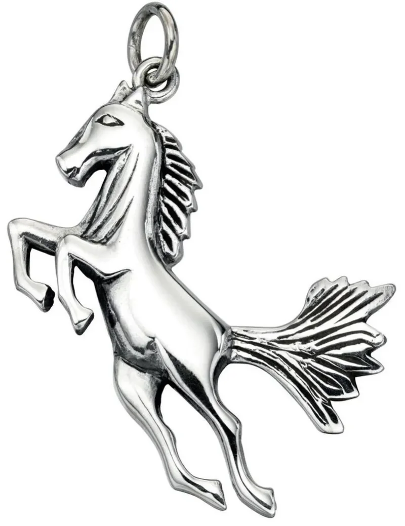 Collier cheval fougueux en argent 925