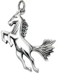 Collier cheval fougueux en argent 925