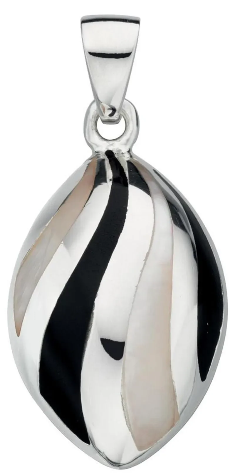 Collier  lueur irisée  - pendentif nacre et argent massif 925
