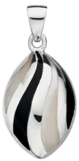 Collier  lueur irisée  - pendentif nacre et argent massif 925