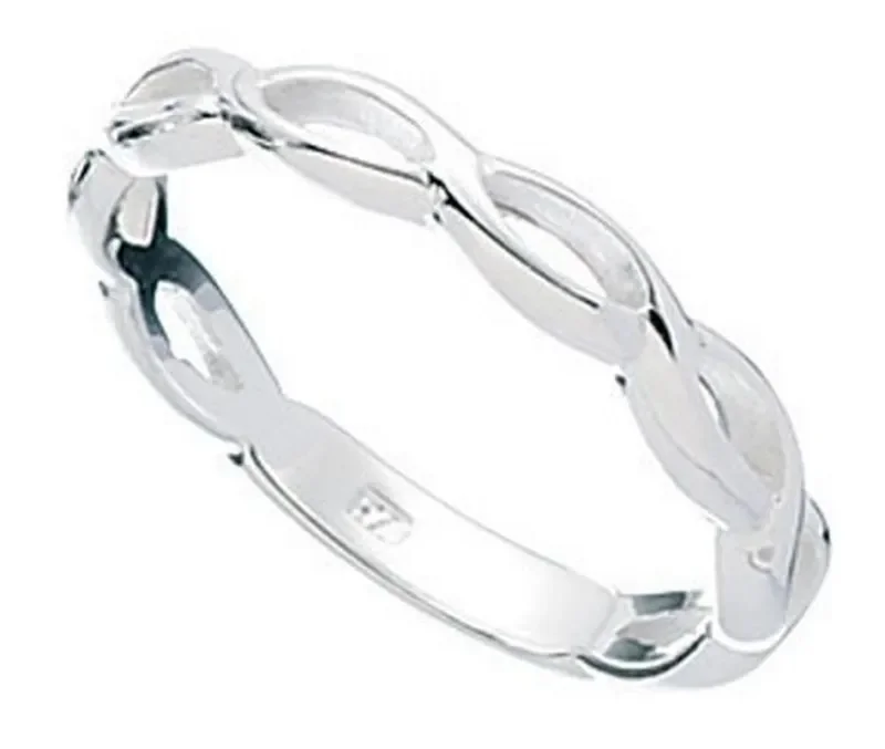 Bague en argent 925 rhodié  éclat pur