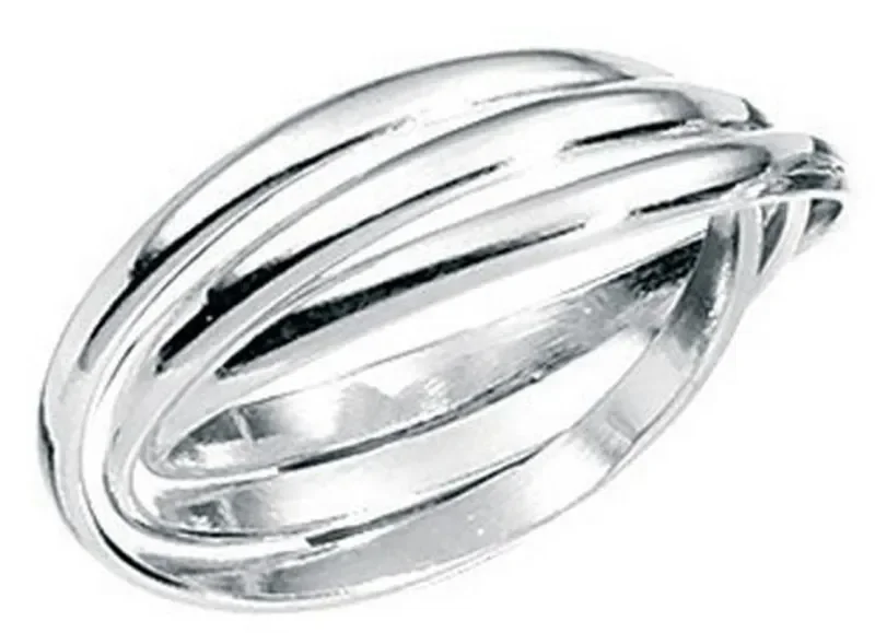 Bague trinité 3 anneaux entrelacés en argent massif 925
