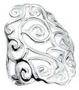 Bague ethnique artisanale ciselée en argent massif 925