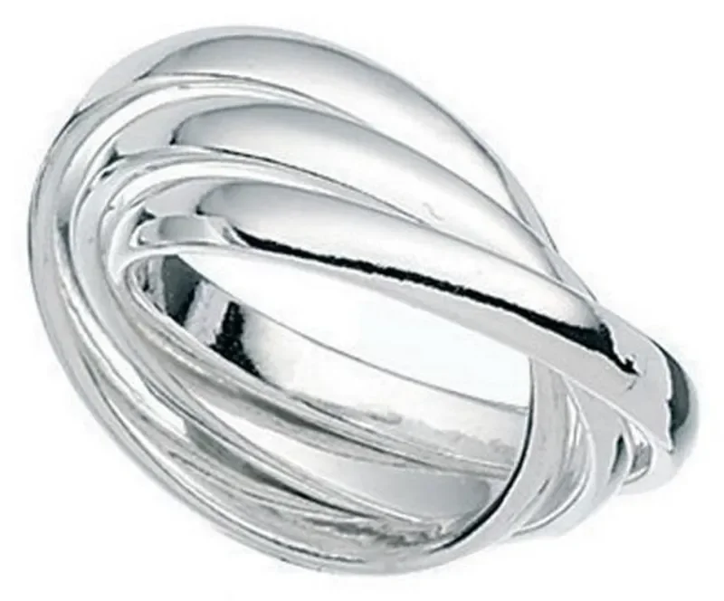 Bague trois anneaux entrelacés  trinité  en argent massif 925