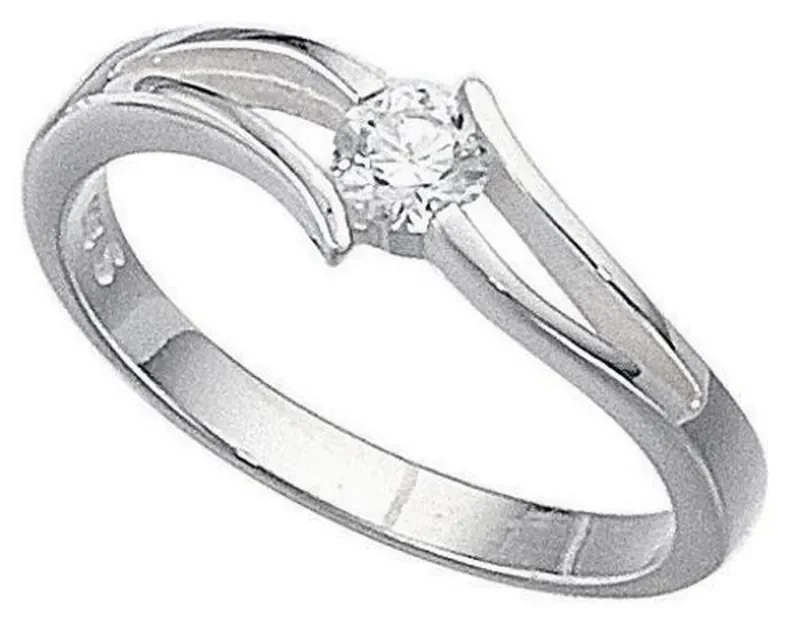 Bague solitaire femme éclat divin en argent 925 zirconium