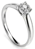 Bague solitaire diamant  éclat céleste  en or blanc 9 carats