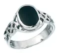 Bague  nox  argent massif 925 onyx noir véritable