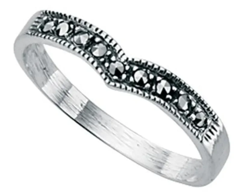 Bague art déco  éclat rétro  en argent 925 marcassites