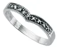 Bague art déco  éclat rétro  en argent 925 marcassites