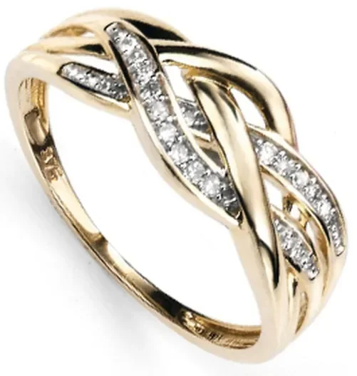 Bague solitaire diamant  éclat éternel  en or 9 carats