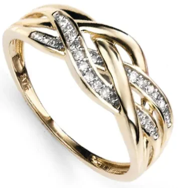 Bague diamant 0,10 carat en or 375/1000 carat