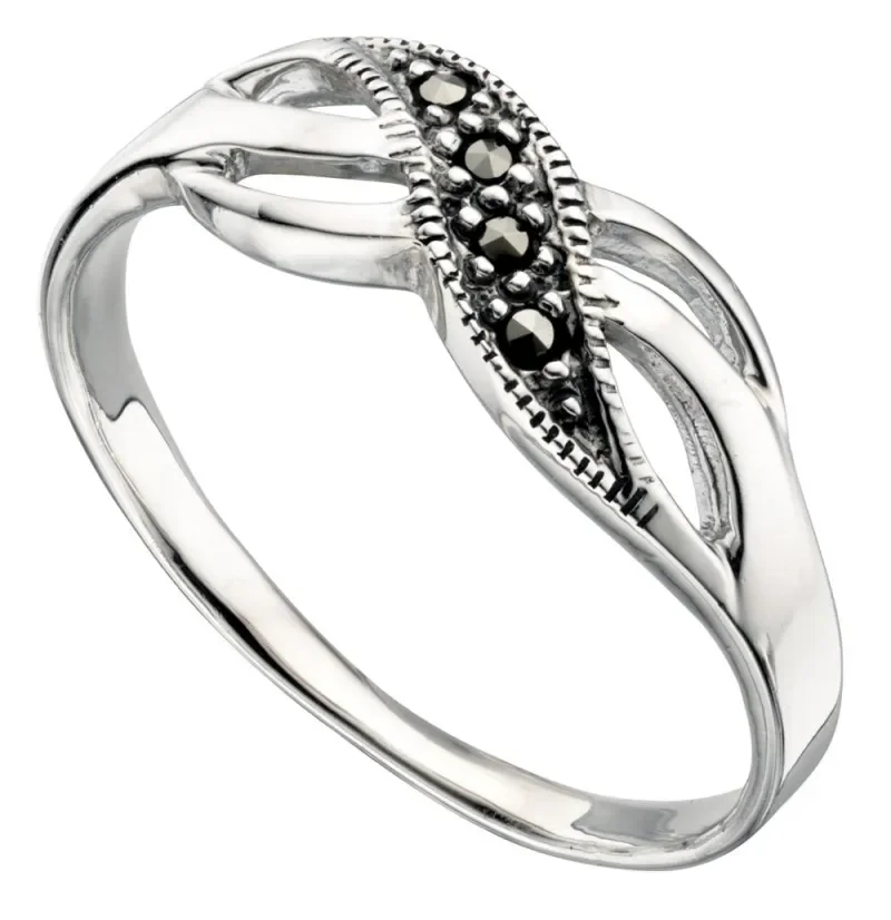 Bague  éclat rétro  - argent 925 marcassite art déco