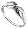 Bague  éclat rétro  - argent 925 marcassite art déco
