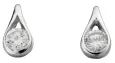 Boucles d oreilles  éclat solitaire  - argent 925 zirconium
