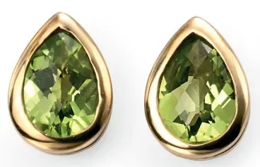 Boucle d'oreille péridot en Or 375/1000