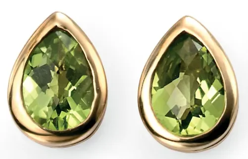 Boucle d'oreille péridot en Or 375/1000