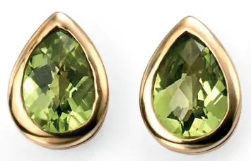 Boucle d'oreille péridot en Or 375/1000